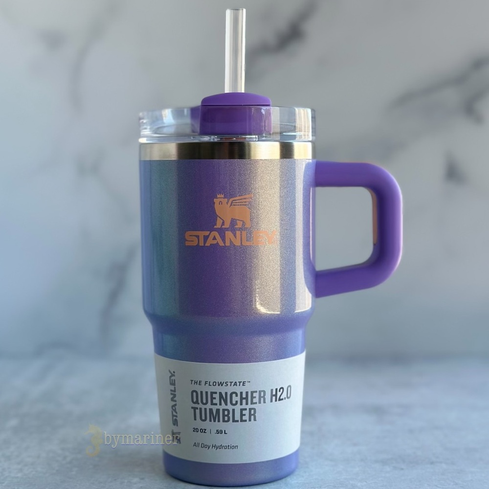 Stanley Periwinkle Shimmer Quencher H2.0 Flowstate Tumbler with Handle 20 oz